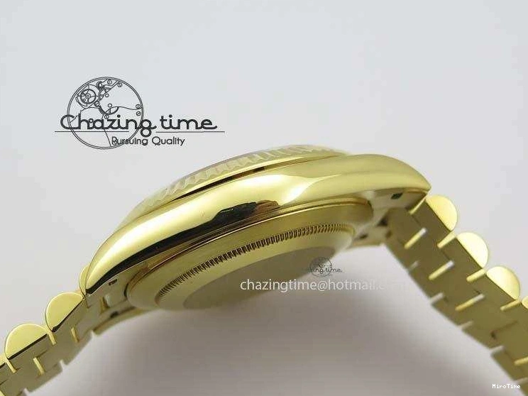 MiroTime 0219 DayDate 40mm BP-Maker 228238 YG Wrapped Gold Roman Dial (Fluted Bezel) On YG Bracelet ETA Attractive 3848